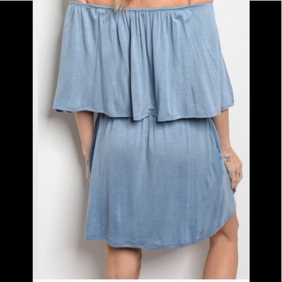 🌹Last 1!🌹Blue Off-Shoulder Small Romper NWT - Picture 5 of 6